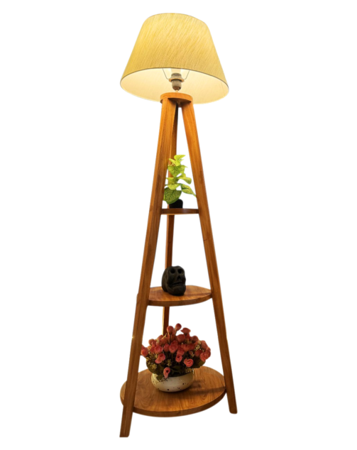 wooden floor lamp