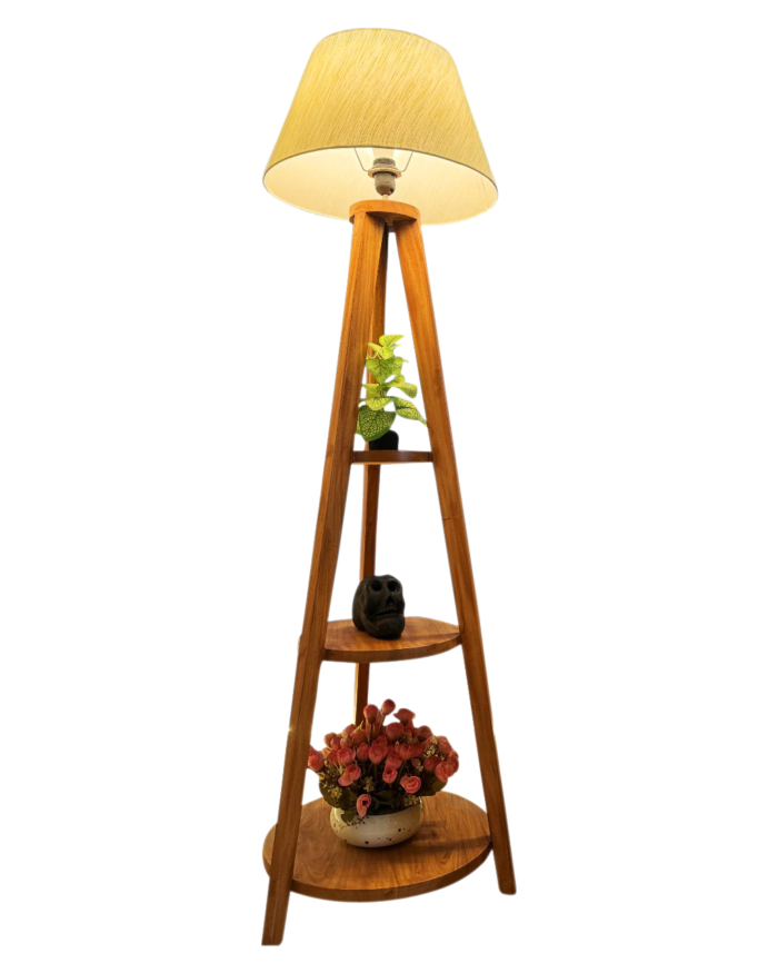 wooden floor lamp