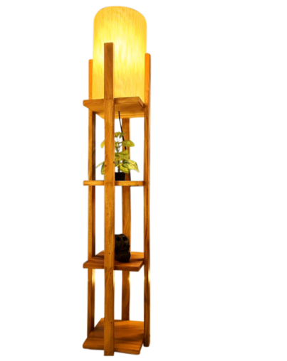 wooden floor lamp